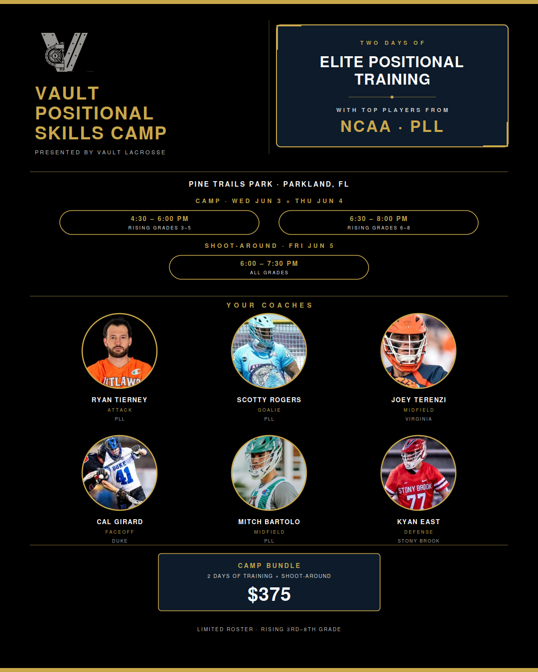 **Rising Grades 3-5** Vault Positional Skills Camp (June 3-5, 2026)